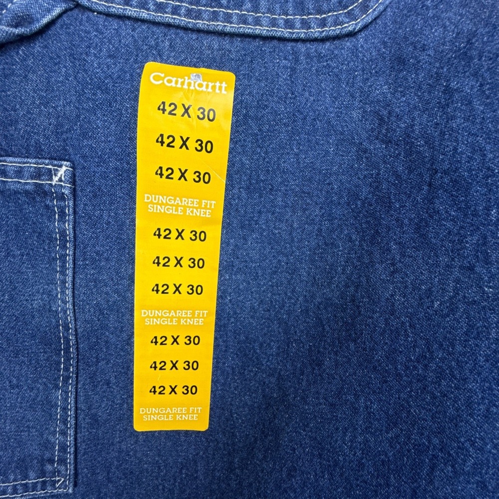 Carhartt B113 Darkstone DST Denim Loose Fit Tapered Leg Mens Jeans 42X30 NWT NOS - Picture 7 of 12